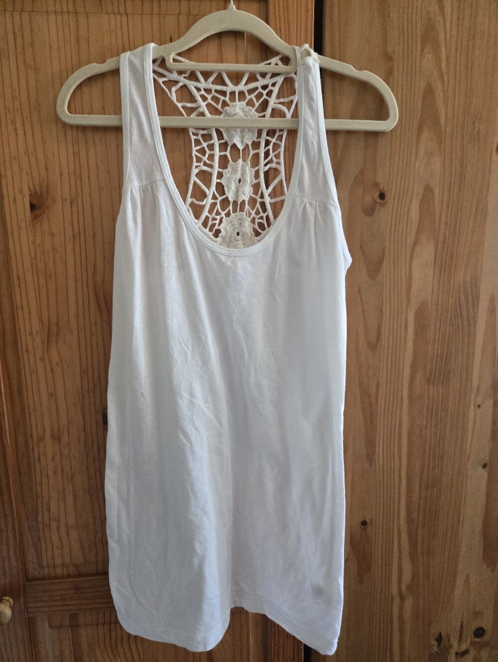 Altar'd State White Crochet Lace Racerback Tank Top M